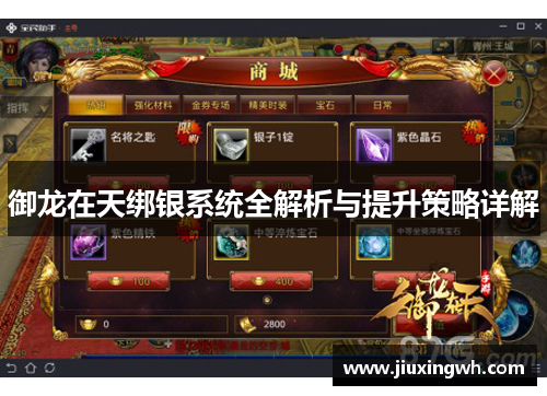御龙在天绑银系统全解析与提升策略详解